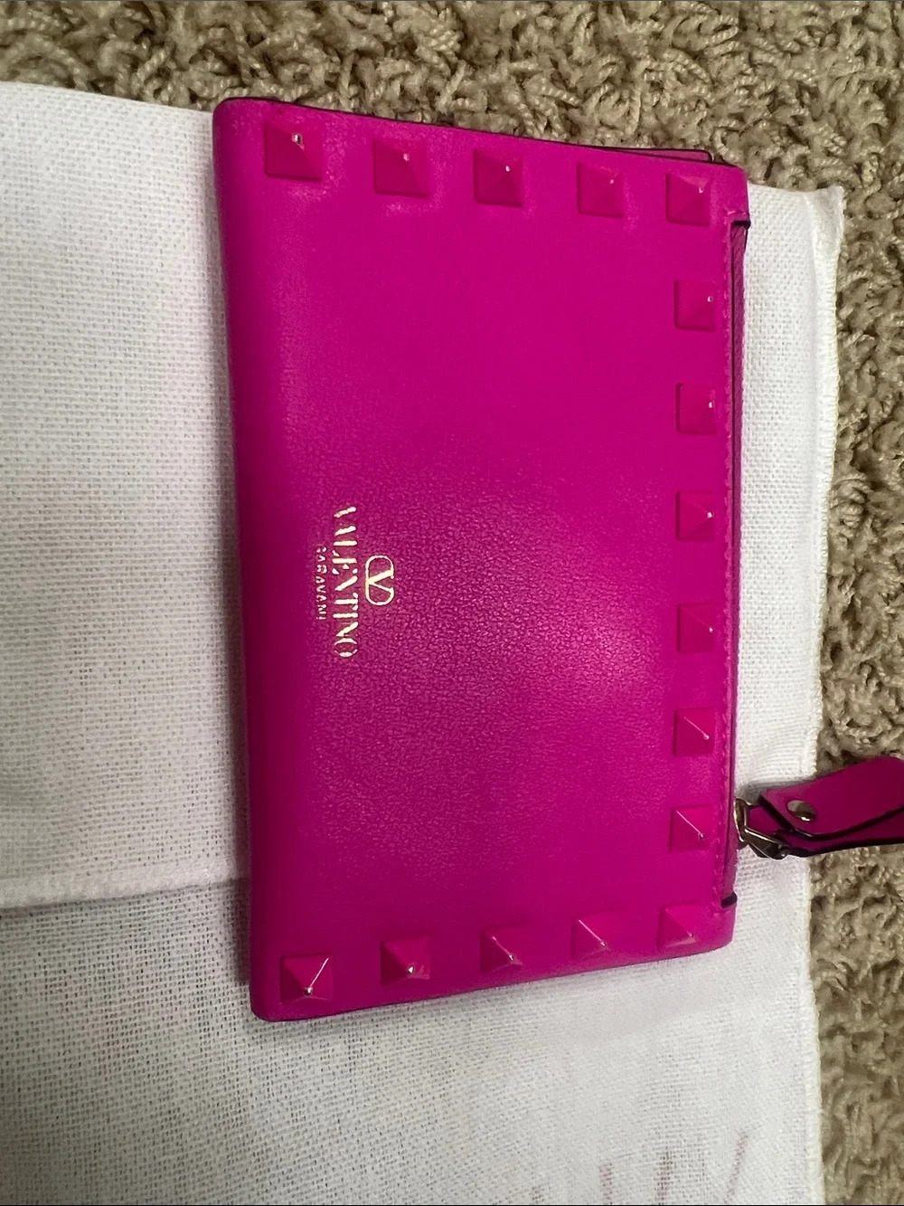 Valentino see hot pink Studded Wallet